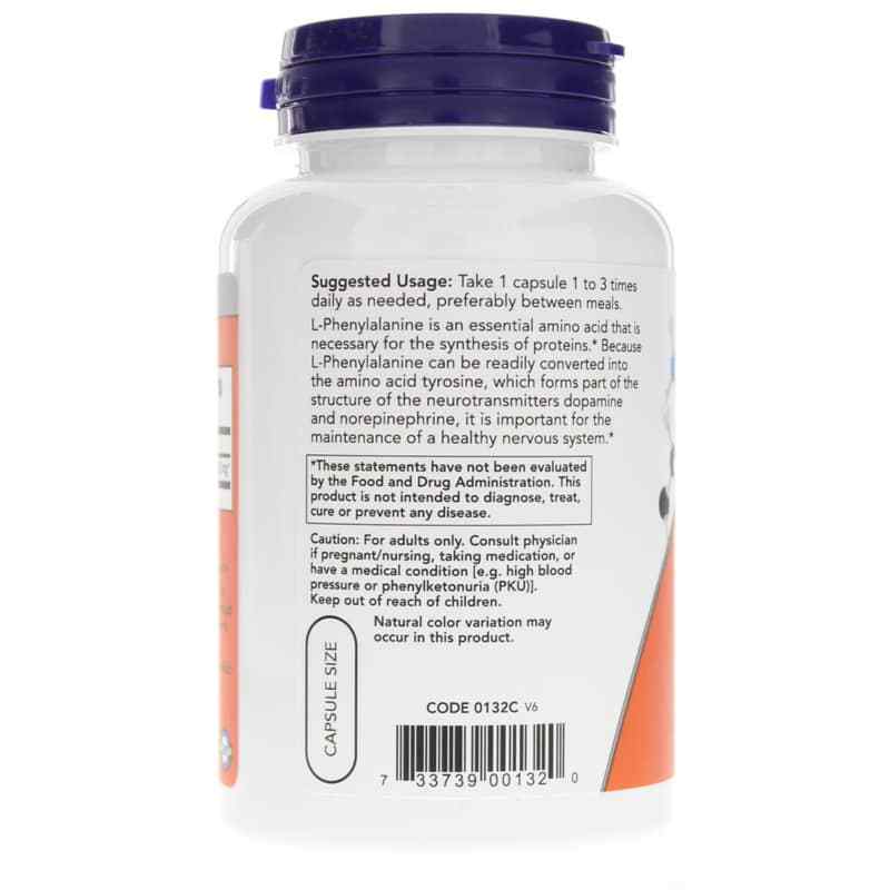 L-Phenylalanine 500 Mg, by NOW Foods, image #3