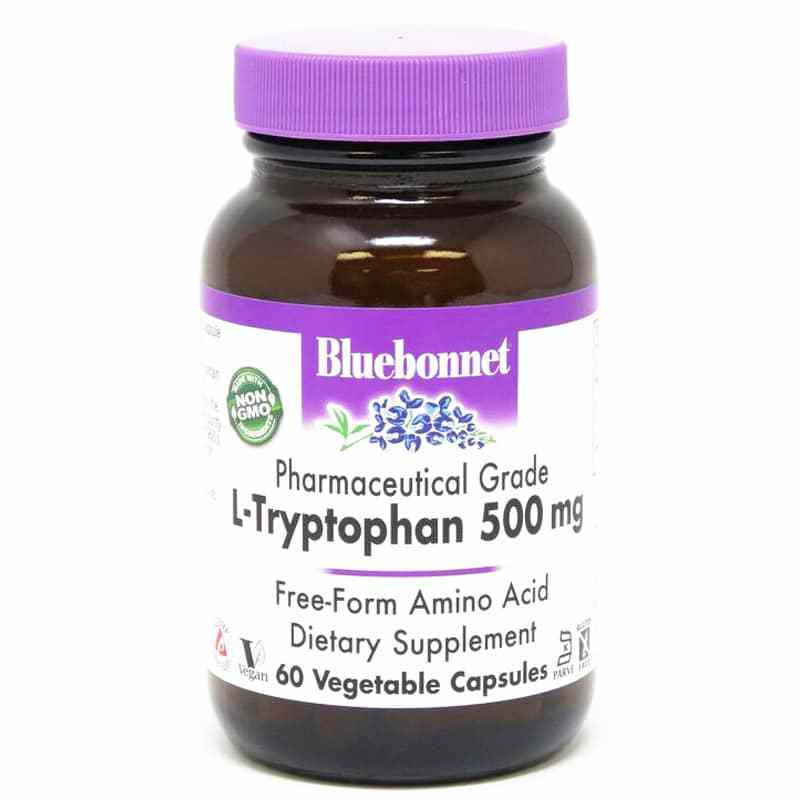 L-Tryptopan 500 Mg, 60 Veg Capsules, by Bluebonnet