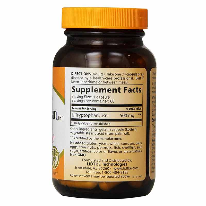 L-Tryptophan 500 Mg, 60 Veg Capsules, by Lidtke, image #3