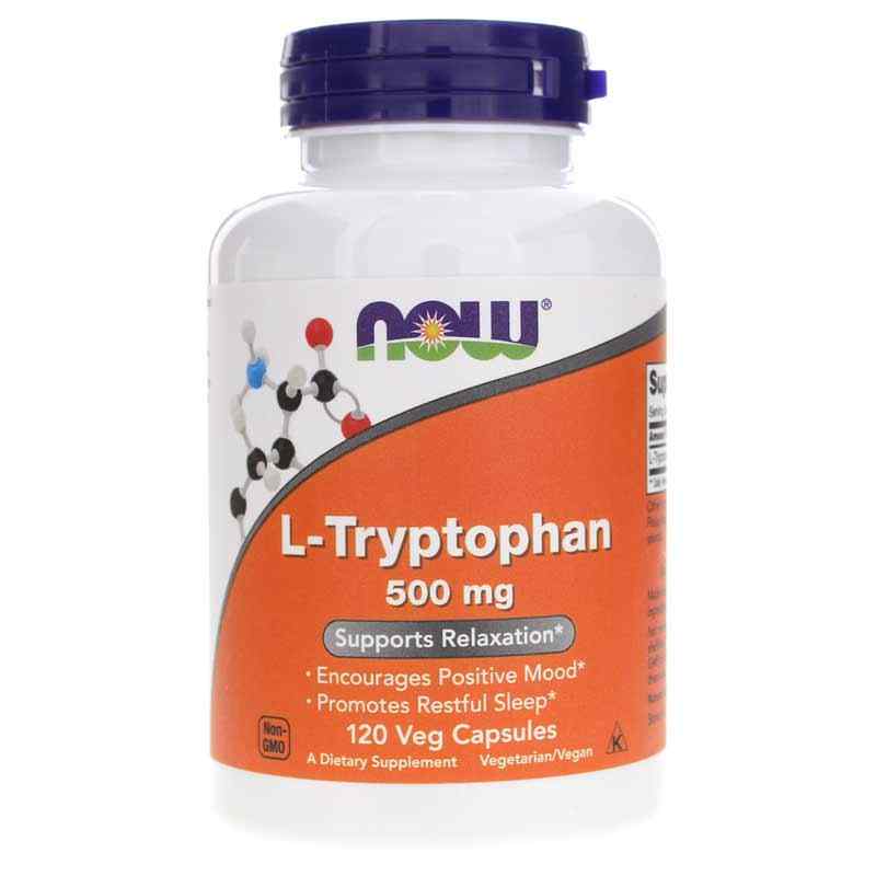 L-Tryptophan 500 Mg, 120 Veg Capsules, by NOW Foods