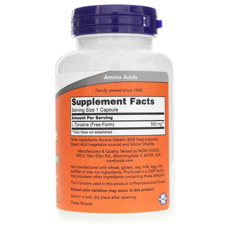 L-Tyrosine 500 Mg, by NOW Foods, image #2