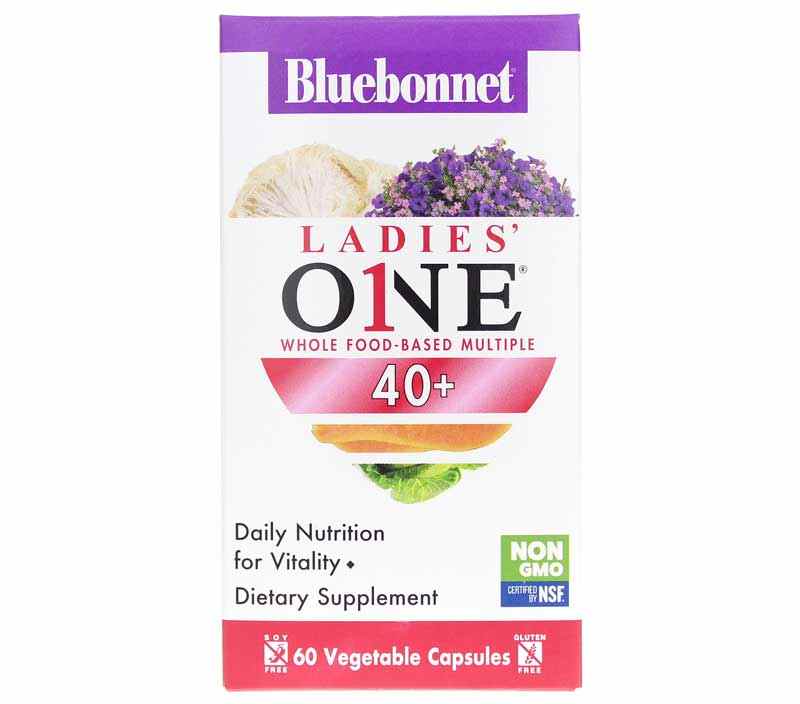 Ladies One 40+ Whole Food-Based Multiple, 60 Veg Capsules, by Bluebonnet