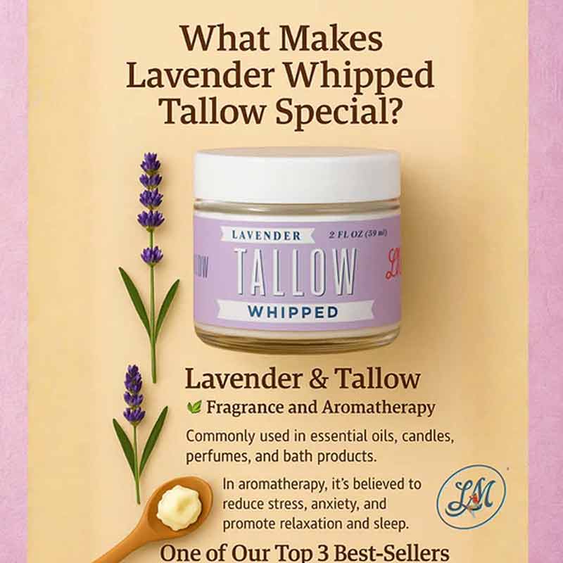 Lavender Whipped Tallow, 9 Oz, by Lady May Tallow, image #3