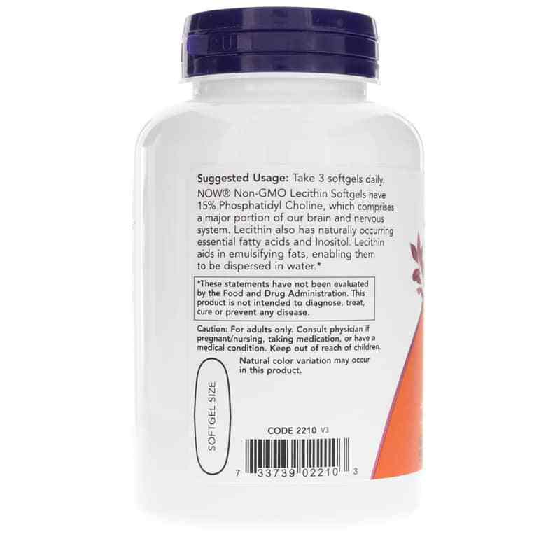 Lecithin 1200 Mg, 100 Softgels, by NOW Foods, image #3