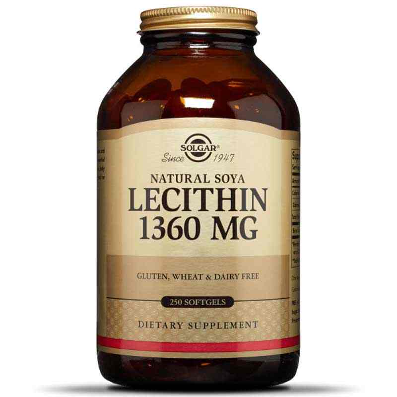 Lecithin 1360 Mg, 250 Softgels, by Solgar