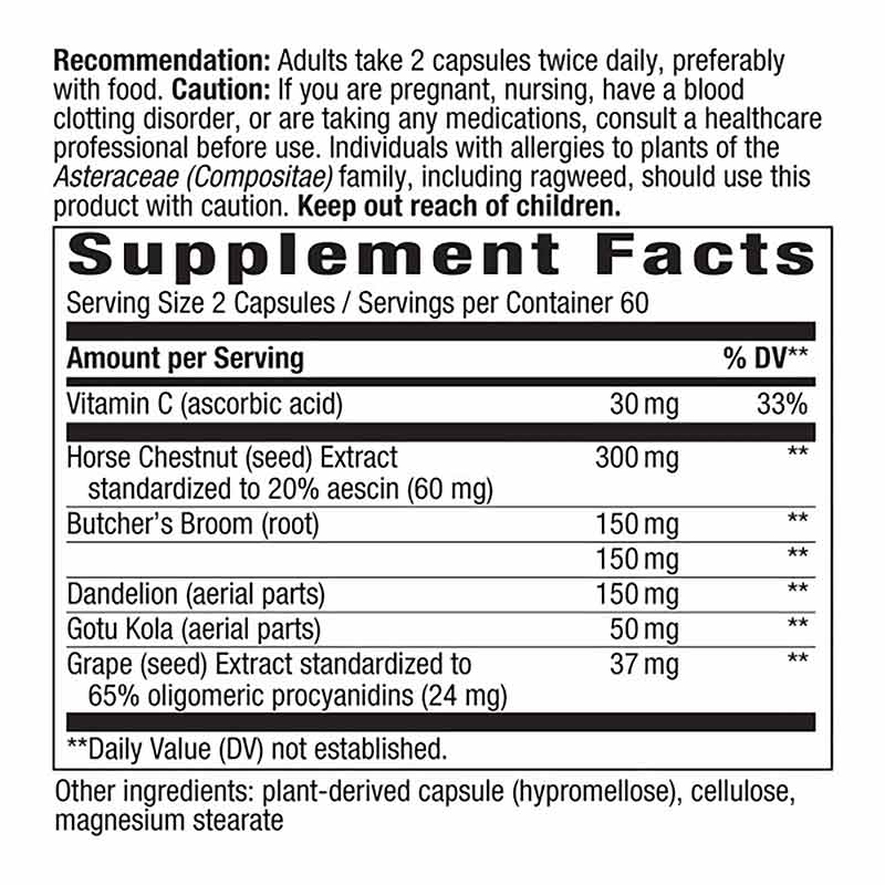 Leg Veins, 120 Veg Capsules, by Natures Way, image #2