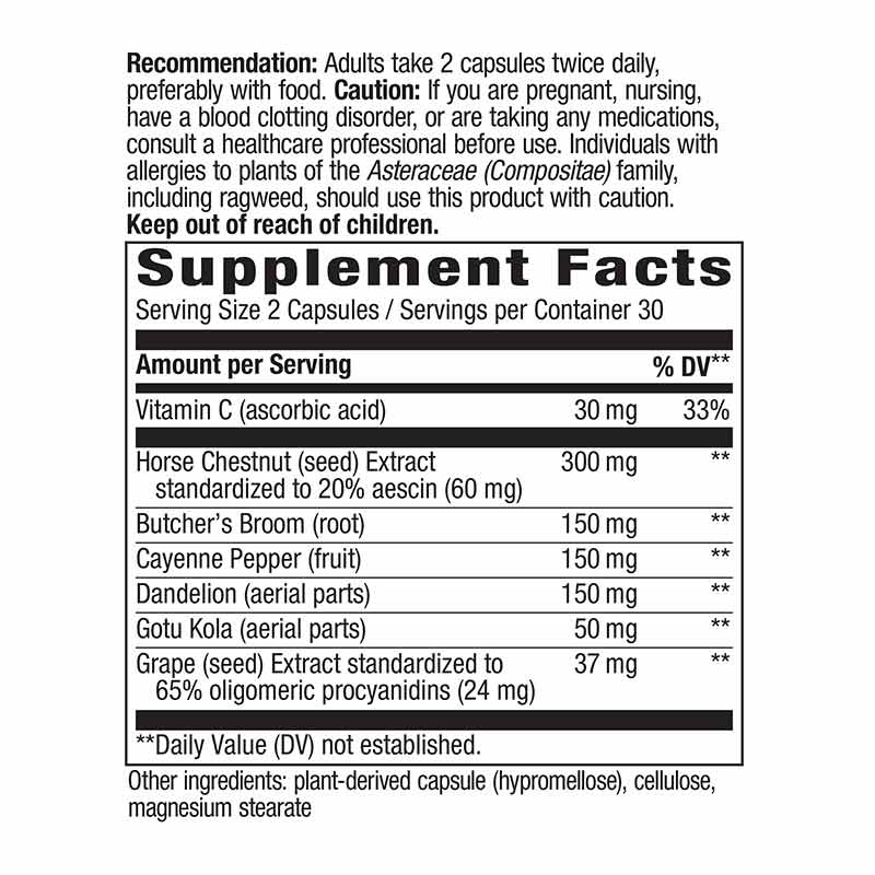 Leg Veins, 60 Veg Capsules, by Natures Way, image #2