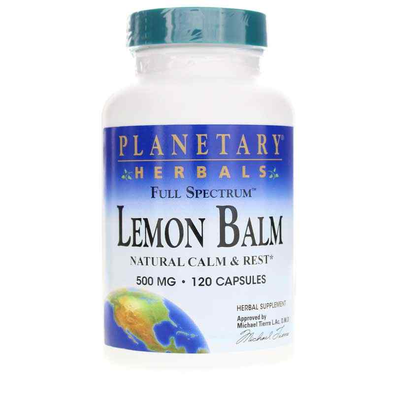 Lemon Balm 500 Mg Full Spectrum, 120 Capsules, by Planetary Herbals