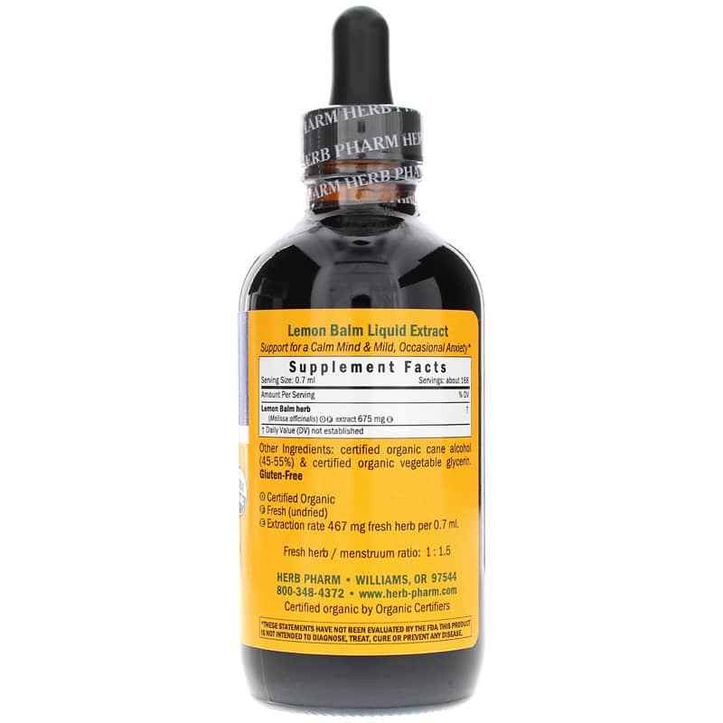 Lemon Balm Extract, 4 Oz, by Herb Pharm, image #2