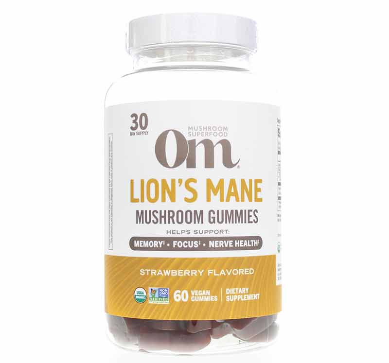 Lion's Mane Gummies, 60 Vegan Gummies, by Om Mushroom