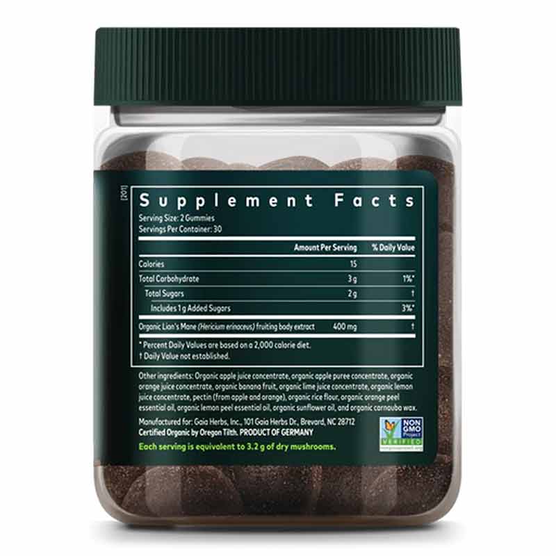 Lion’s Mane Mushroom Gummies, 60 Vegan Gummies, by Gaia Herbs, image #2