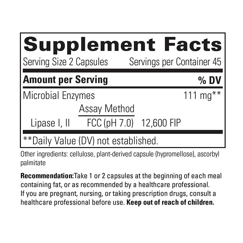 lipase vitamin c The activity of digestive enzymes at different dietary Lipase Concentrate-HP, Integrative Therapeutics