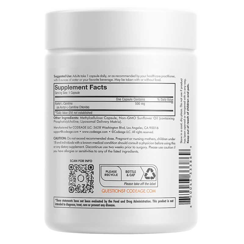 l-carnitine allergies | 60 Capsules | Pure Encapsulations Liposomal Acetyl L-Carnitine+, Codeage