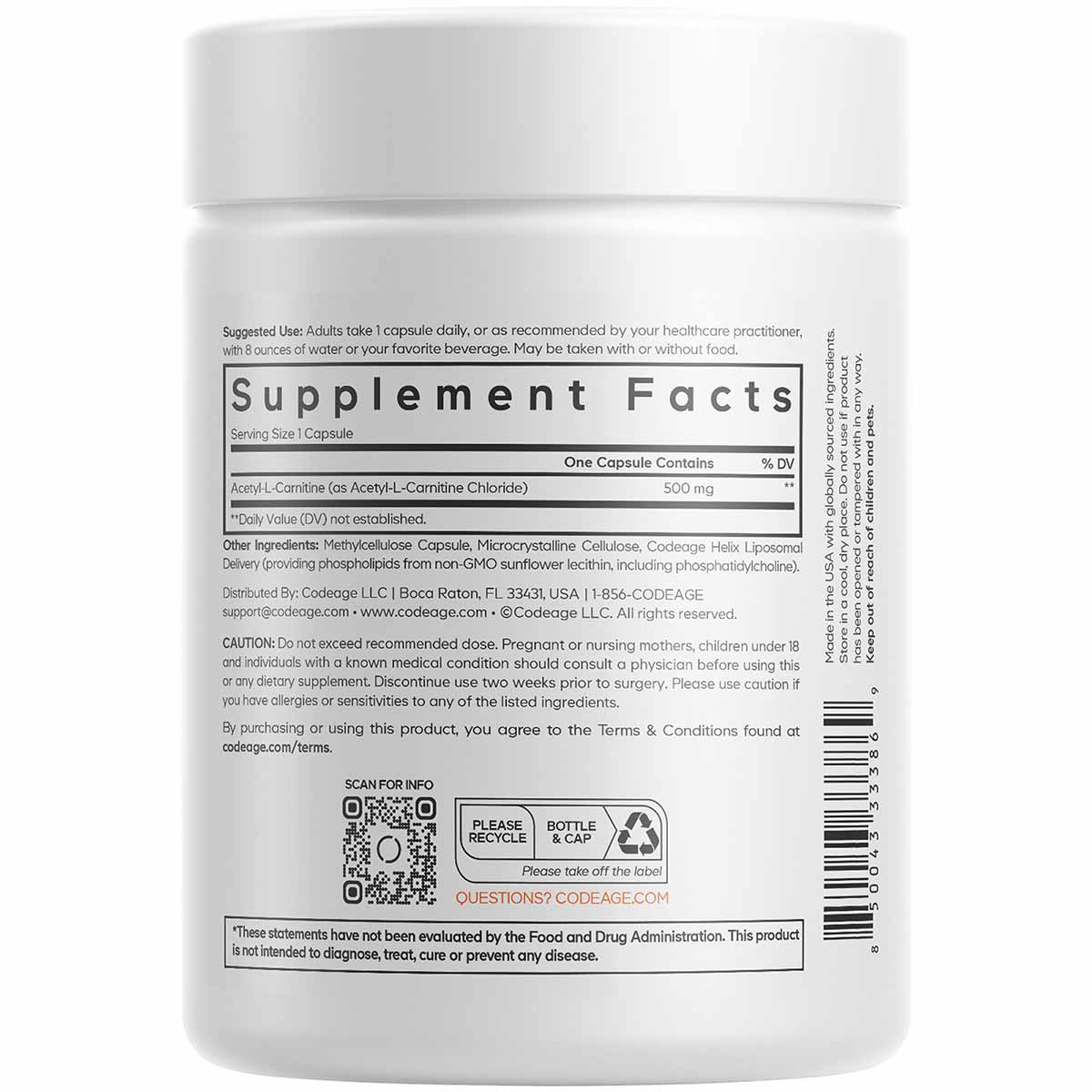 Liposomal Acetyl L-Carnitine+, by Codeage