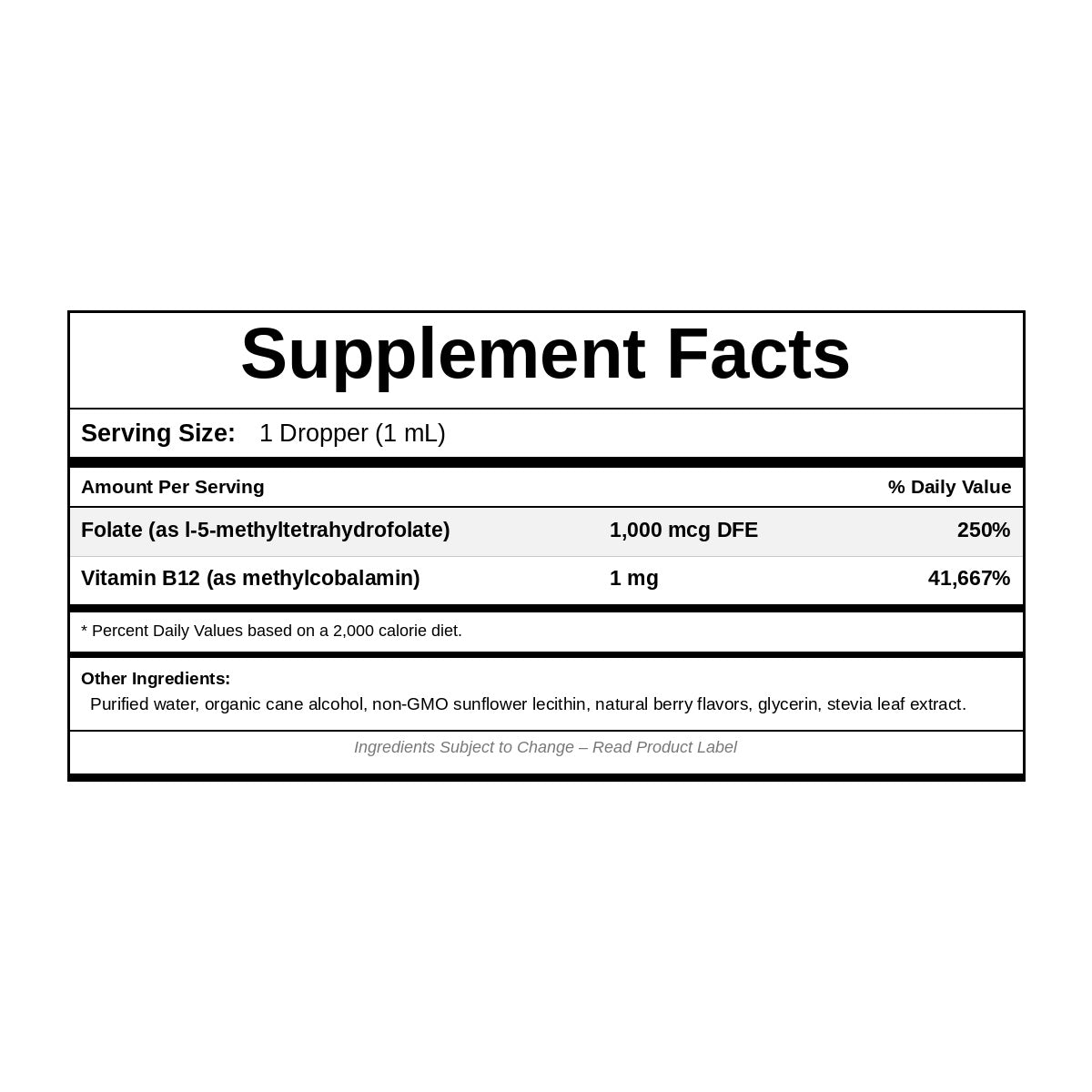 Liposomal B12 Folate, 1 Oz, by NutriDyn