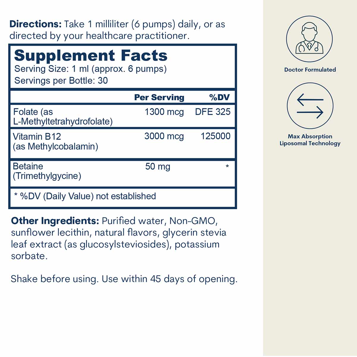 Liposomal B12 Folate TMG, Core Med Science – Natural Healthy Concepts
