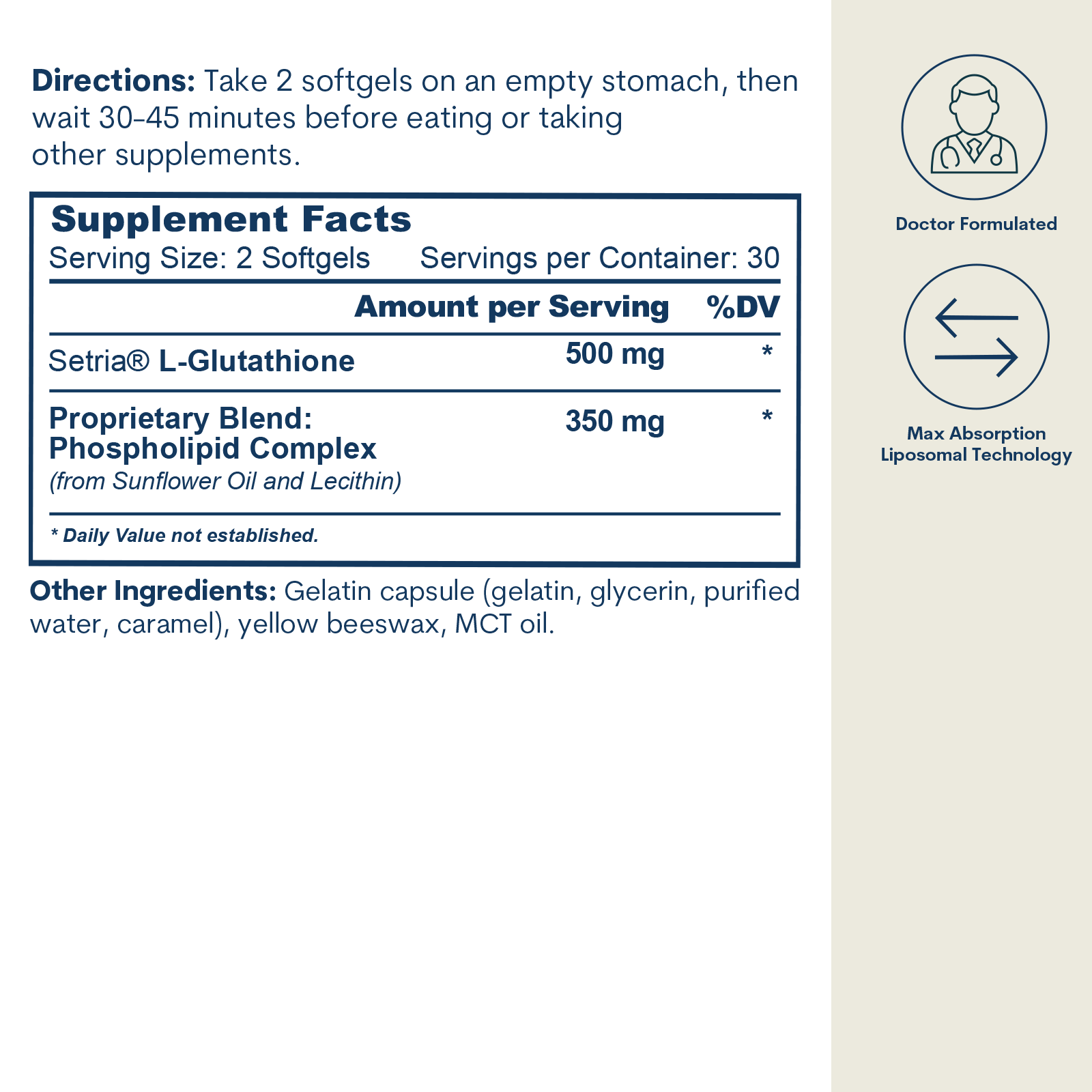 Liposomal Glutathione Softgels, 60 Softgels, by Core Med Science Liposomal Glutathione Softgels, 60 Softgels, by Core Med Science