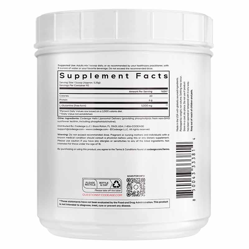 Liposomal L-Glutamine+ Powder, by Codeage, image #3