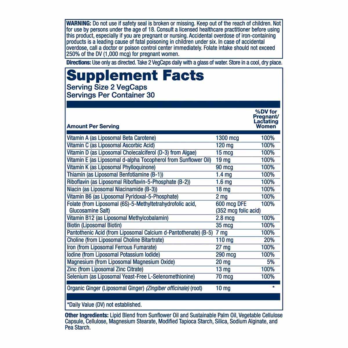 Liposomal Prenatal Multivitamin, by Solaray
