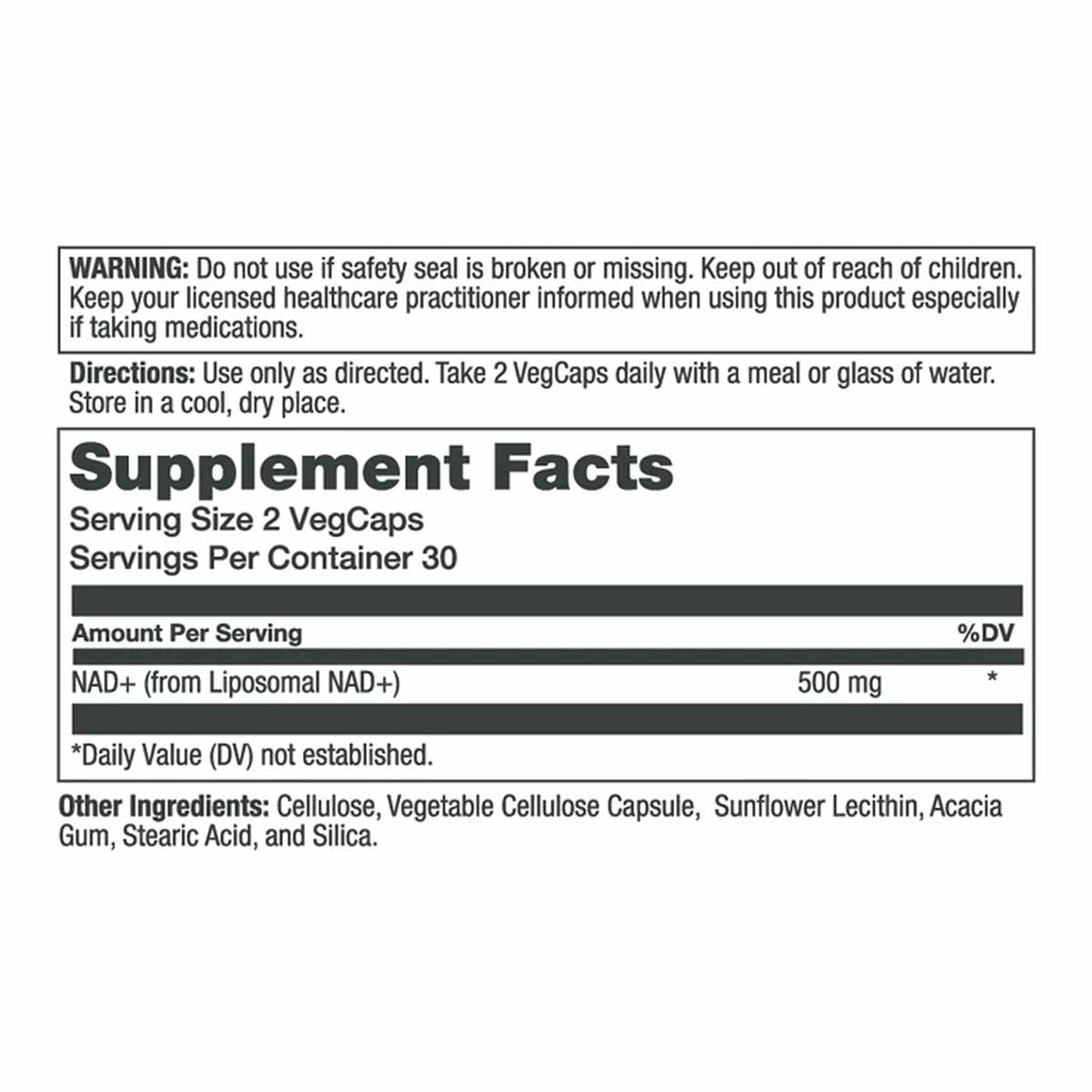 Liposomal NAD+ 500mg, by Solaray