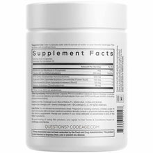 White cylindrical supplement container with white lid displaying Supplement Facts label for NMN capsules.