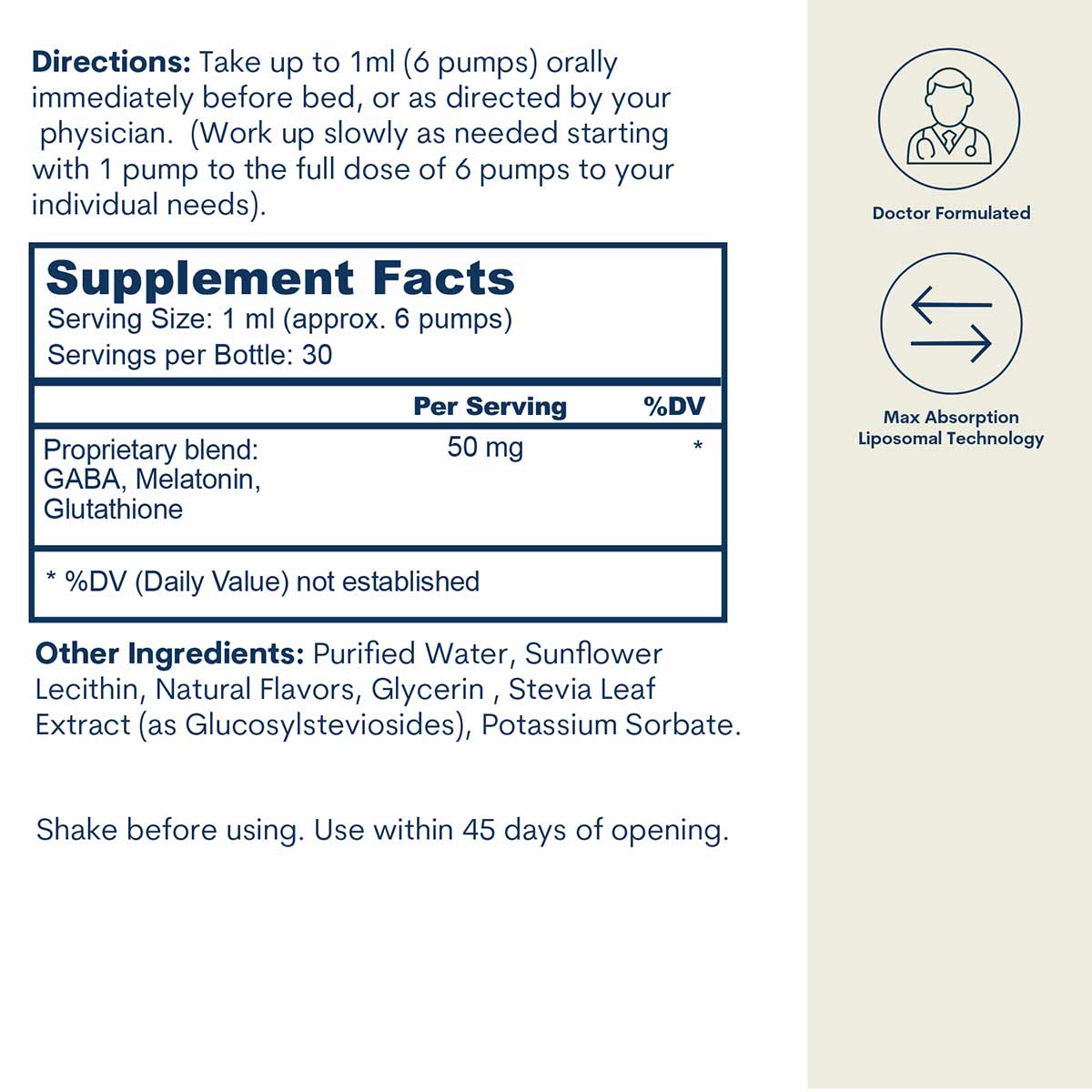 Liposomal Sleep Formula, 1 Oz, by Core Med Science