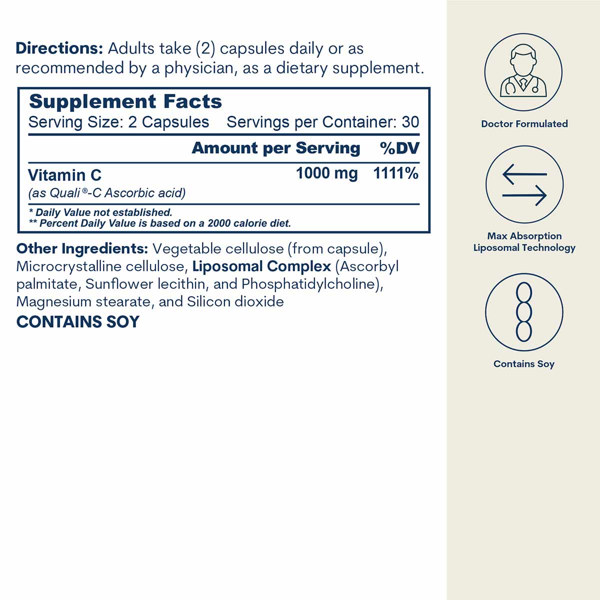 Liposomal Vitamin C Capsules, by Core Med Science