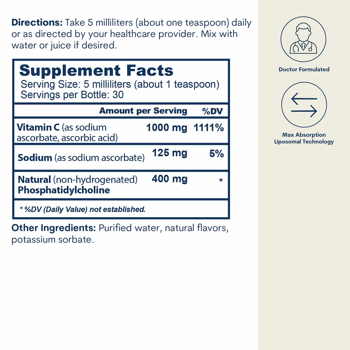 Liposomal Vitamin C Original Formula, 5 Oz, by Core Med Science