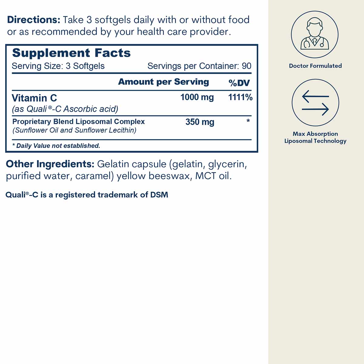 Liposomal Vitamin C Softgels, by Core Med Science