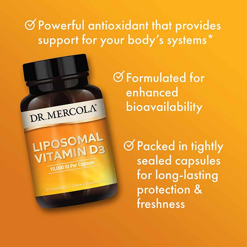 Liposomal Vitamin D3 10000 IU, 30 Capsules, by Dr. Mercola, image #4