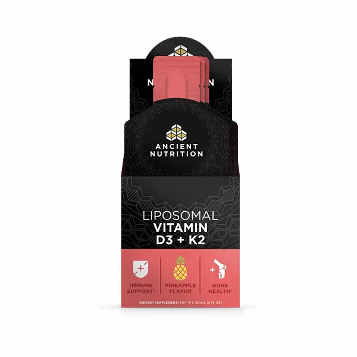 Liposomal Vitamin D3 + K2 Gel Packs, by Ancient Nutrition
