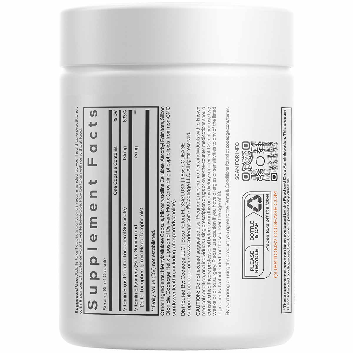 Liposomal Vitamin E+, by Codeage