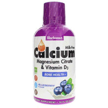 Liquid Calcium Magnesium Citrate Plus Vitamin D3, Blueberry, by Bluebonnet