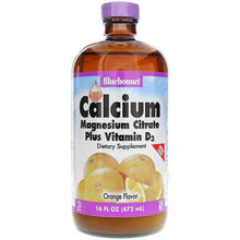 Liquid Calcium Magnesium Citrate Plus Vitamin D3, Orange, by Bluebonnet