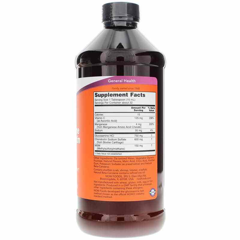 Liquid Glucosamine & Chondroitin with MSM, 16 Oz, by NOW Foods, image #2