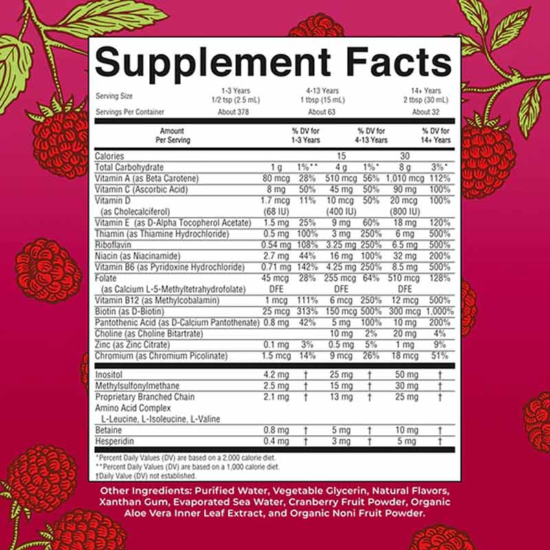 Liquid Morning Multivitamin, Raspberry, 32 Oz, by MaryRuth's Organics, image #2