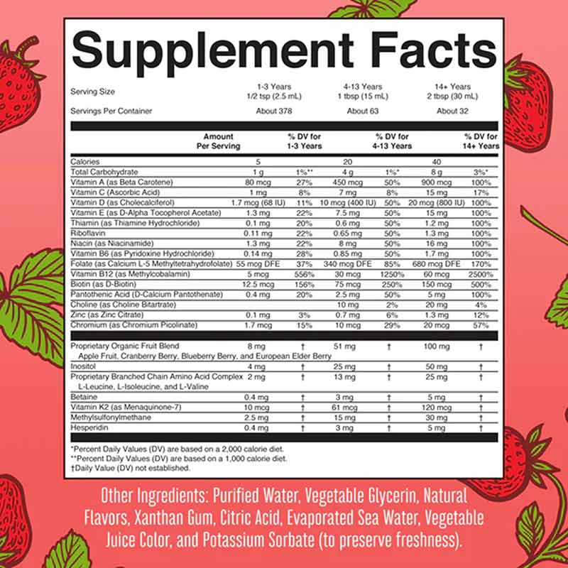 Liquid Morning Multivitamin Essentials+, Strawberry, 32 Oz, by MaryRuth's Organics, image #2