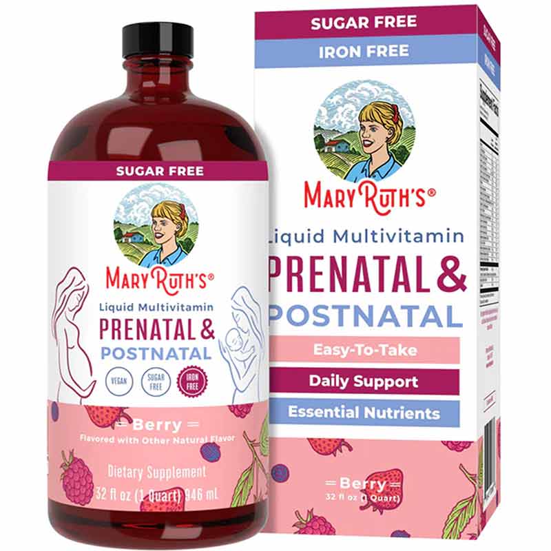 Liquid Prenatal+Postnatal Multivitamin, 32 Oz, by MaryRuth's Organics