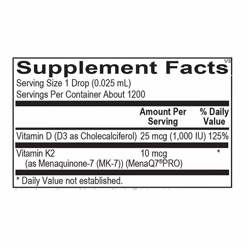 Liquid Vitamin D3 with K2, by Ortho Molecular, image #2
