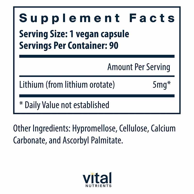 Lithium (orotate) 5 Mg, by Vital Nutrients, image #4
