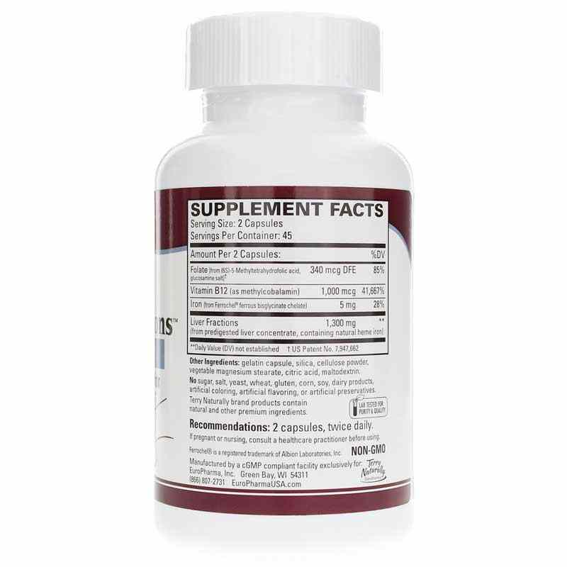 Liver Fractions Heme Iron, by Terry Naturally, image #2