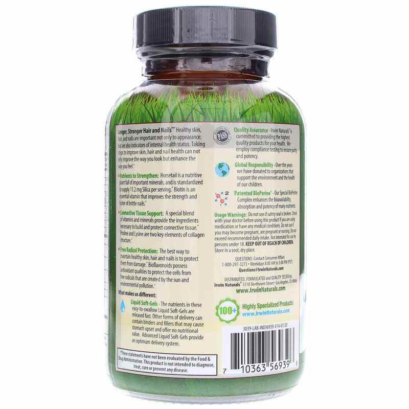 Longer, Stronger Hair and Nails, 60 Liquid Softgels, by Irwin Naturals, image #3