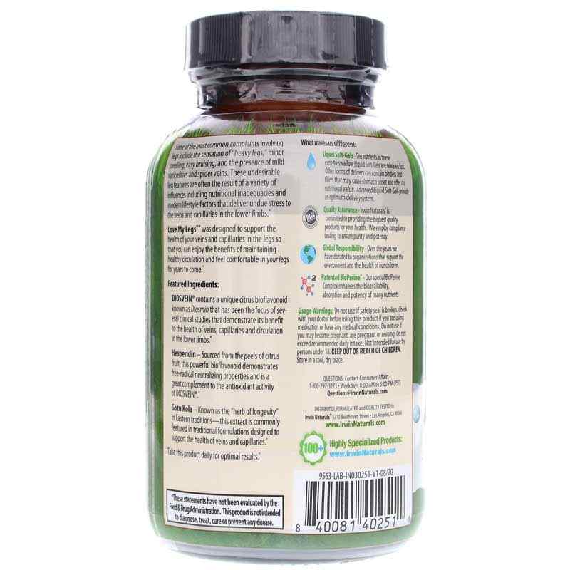 Love My Legs Vein + Circulation, by Irwin Naturals, image #3