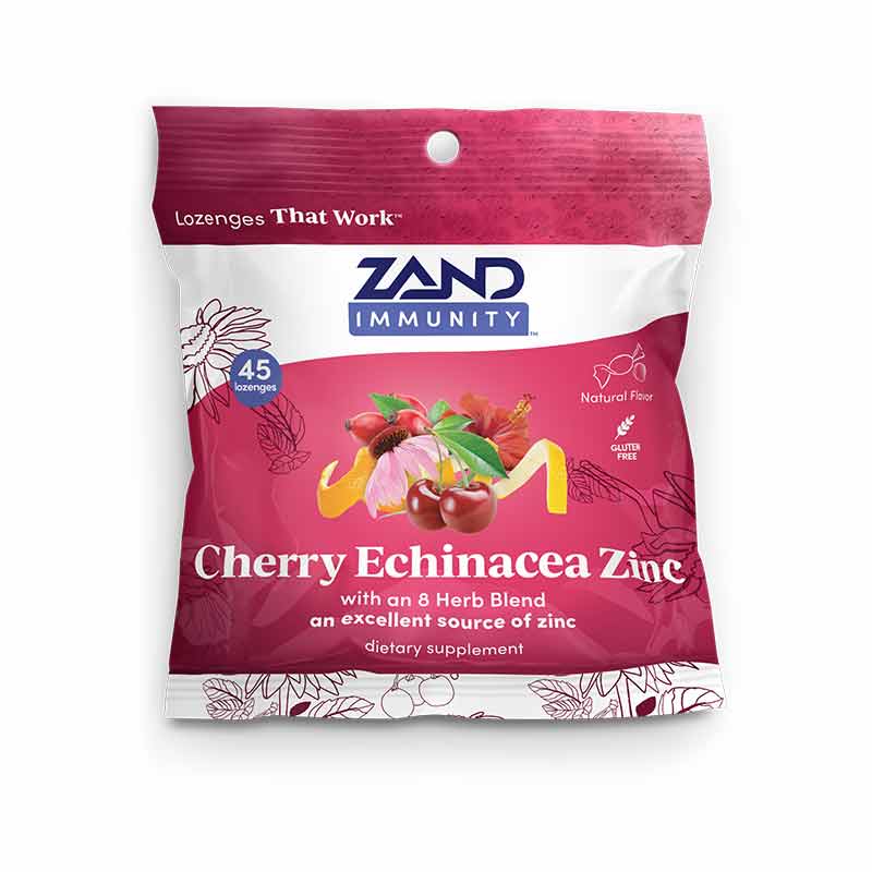Lozenges, Cherry Echinacea Zinc, 45 Pieces, by Zand