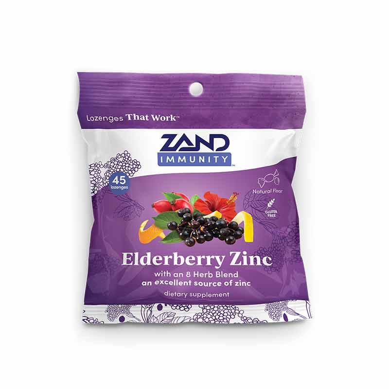 Lozenges, Elderberry Zinc, 45 Pieces, by Zand