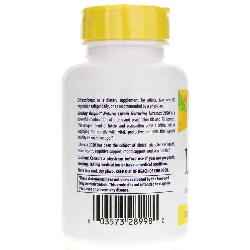 Lutein 20 Mg, 180 Veg Softgels, by Healthy Origins, image #3