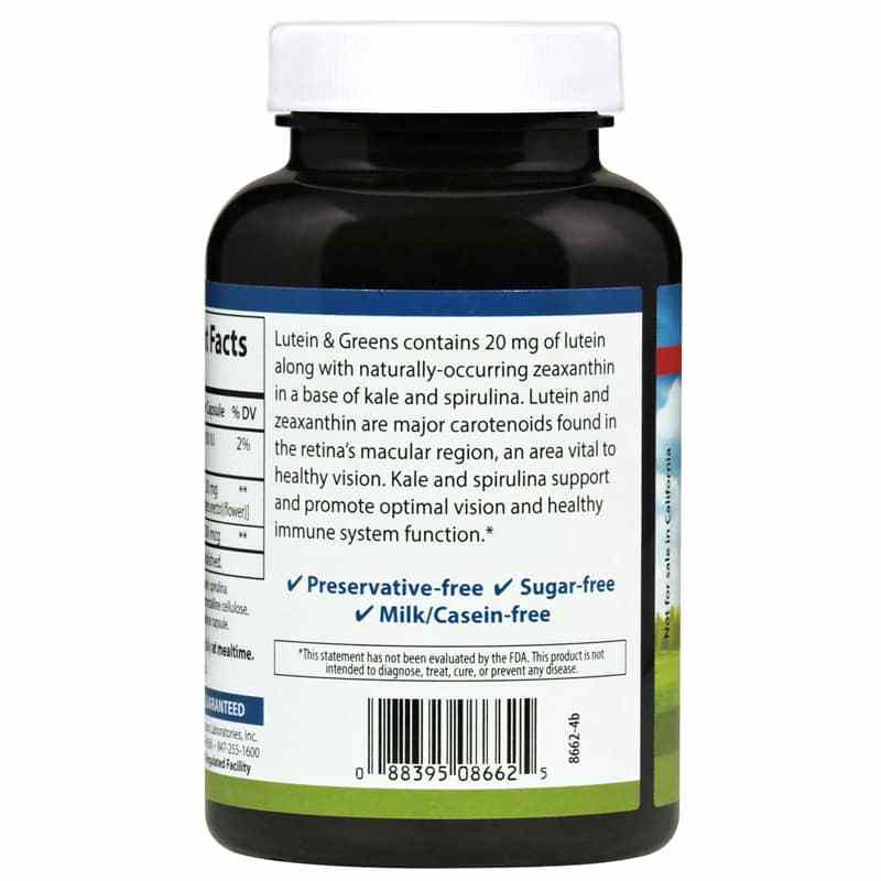 Lutein & Greens 20 Mg, 180 Veg Capsules, by Carlson Labs, image #3