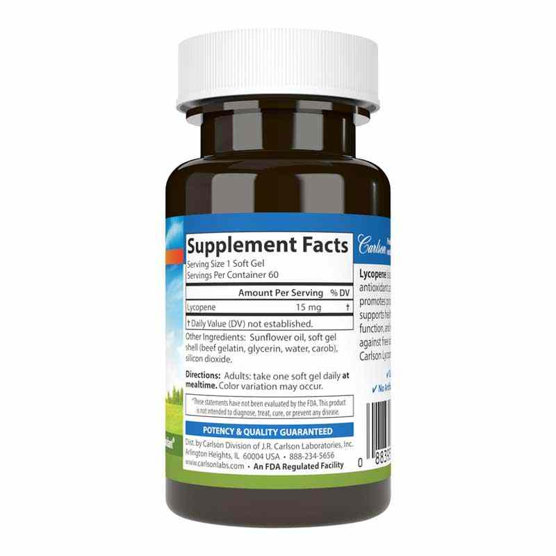 Lycopene 15 Mg (Tomato-Free), 60 Softgels, by Carlson Labs, image #2