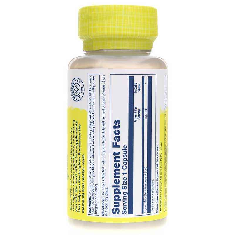 Maca 500 Mg, Organically Grown Formula, by Solaray, image #2