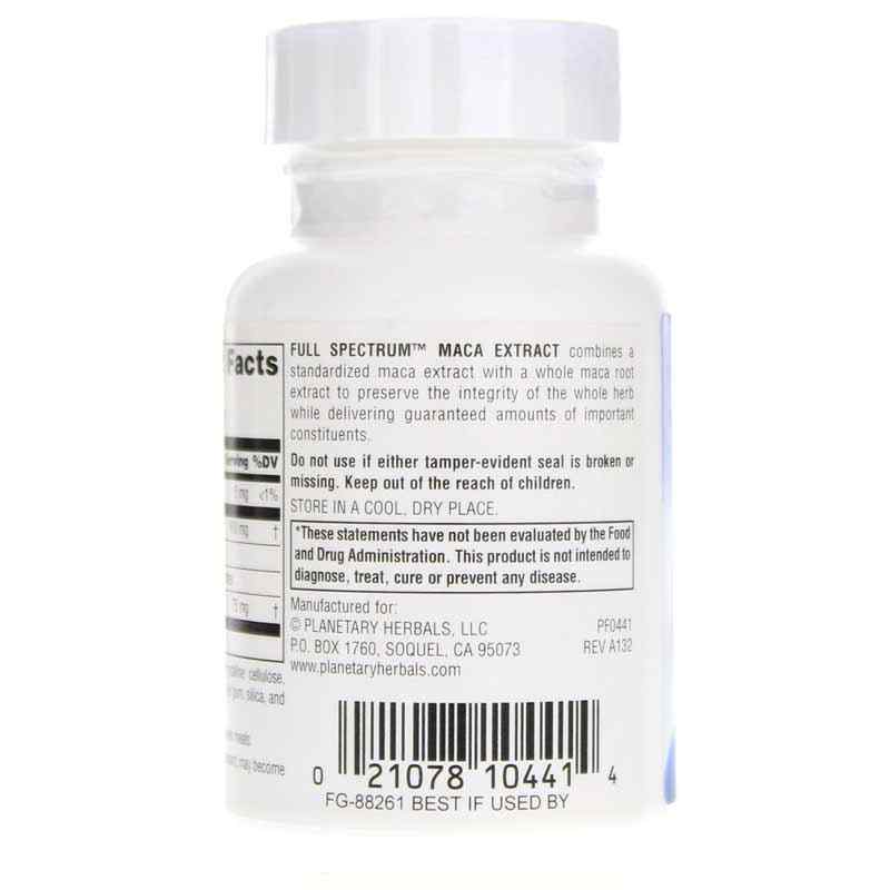 Maca Extract 325 Mg Full Spectrum, 30 Tablets, by Planetary Herbals, image #3